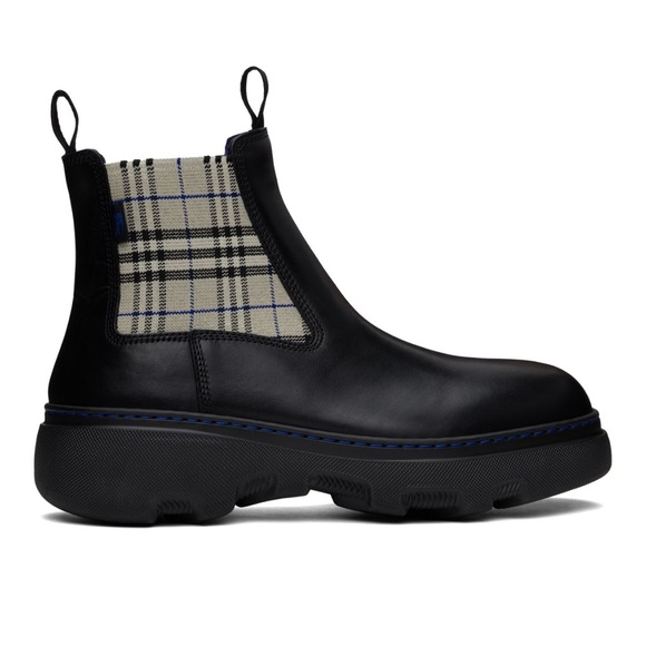 BURBERRY
Chelsea Boots/ Black with Blue Plaid Accent
Men’s EU 45 - Picture 3 of 14